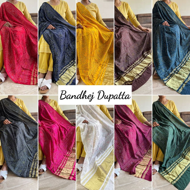 MB Banno Dupatta vol 2 Designer Print Bandhej Dupatta Wholesale Shop In Surat